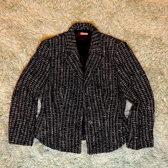 Nicola Italian-made Black and White Jacket Blazer Size 10 - Picture 3 of 11